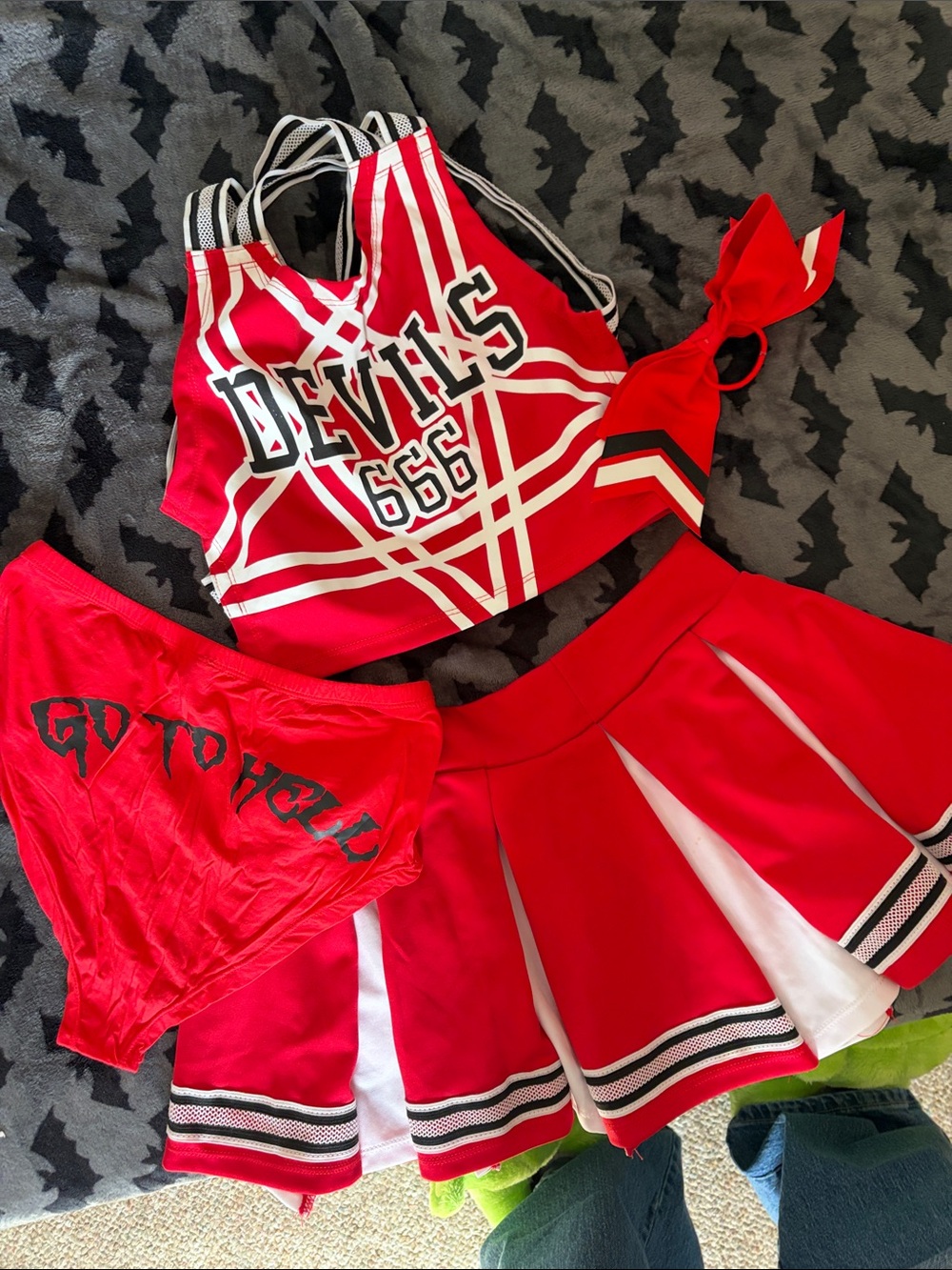 Red Devils Cheerleader Costume Set Dolls Kill Small USED